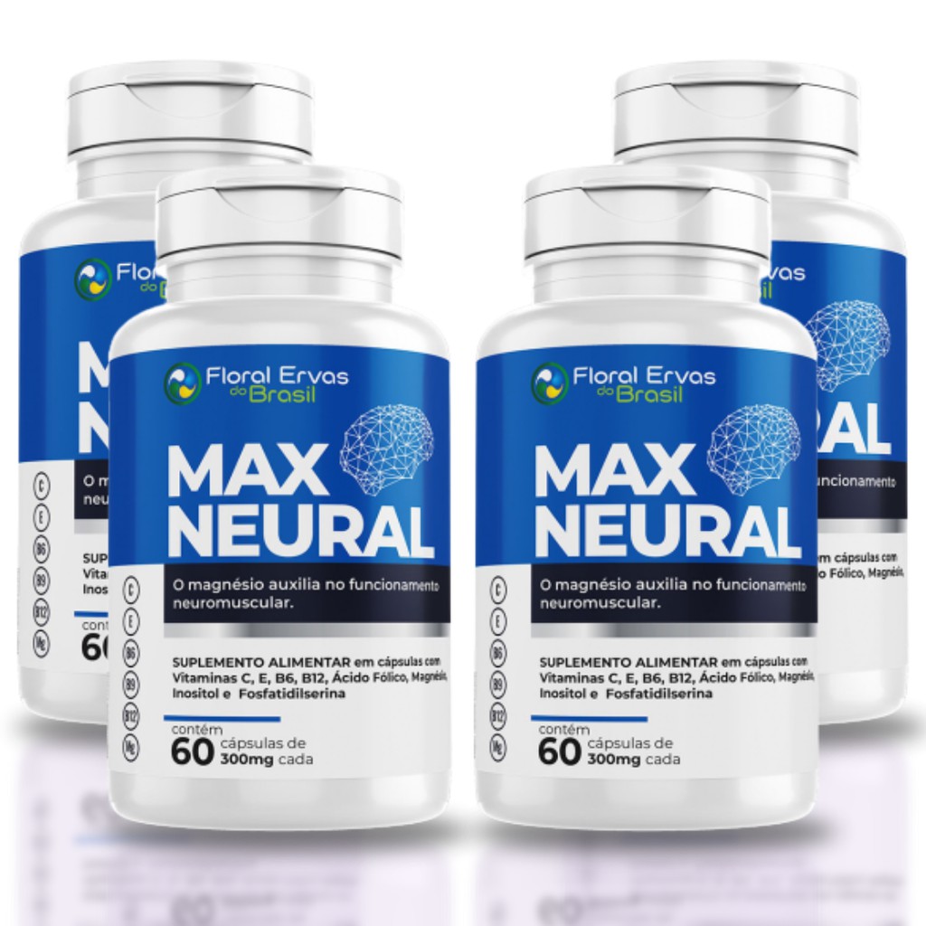 kit 4x Max Neural 60 cápsulas Magnésio suplemento para memória, Humor ...