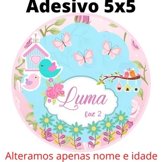 Adesivos Jardim Encantado 2 5x5 Personalizado para latinha, Lembrancinha de aniversario