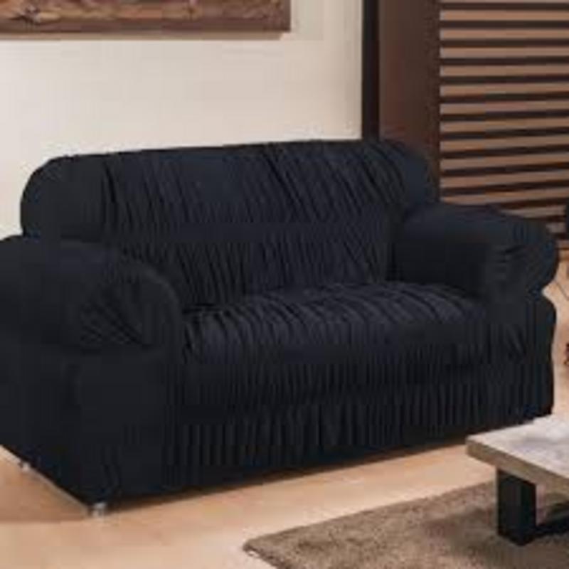 Capa De Sofa Avulsa De 2 Lugares 21 Elasticos Preta