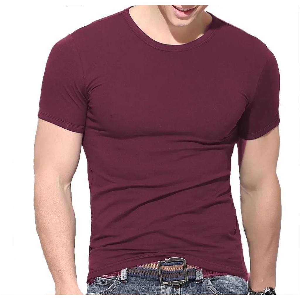 Camiseta Slim Fit Camisa Blusa Algodão Lisa Justa Premium Luxo