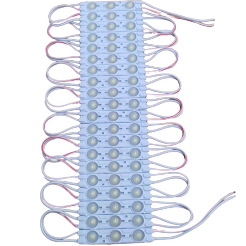 Kit 20 pastilha Módulo 3 Leds 7025 IP67 12v 1,5W Branco Frio fachadas ...