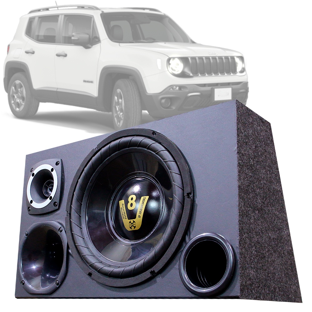 Caixa Trio Som Automotivo Trio Completa Subwoofer Jeep Renegade