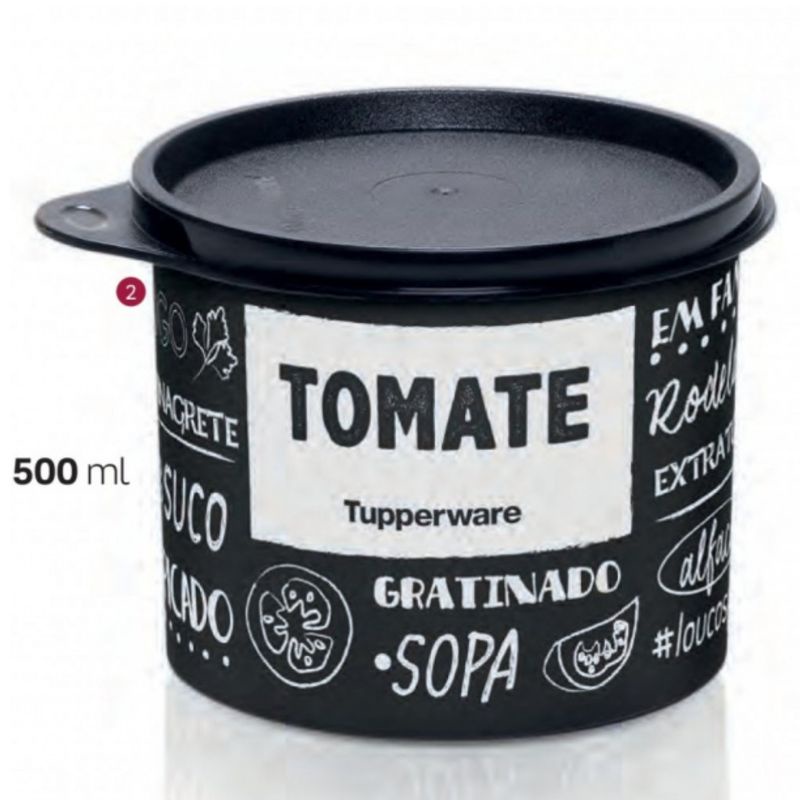Tupperware Tomate 500ml - 500g Preto e Branco (PB) | Shopee Brasil