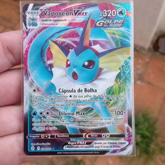 Carta Pokemon Vaporeon Vmax Original Copag | Shopee Brasil