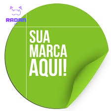 120 Adesivo personalizado com sua logo ou marca 3 4 ou 5cm couchê brilho