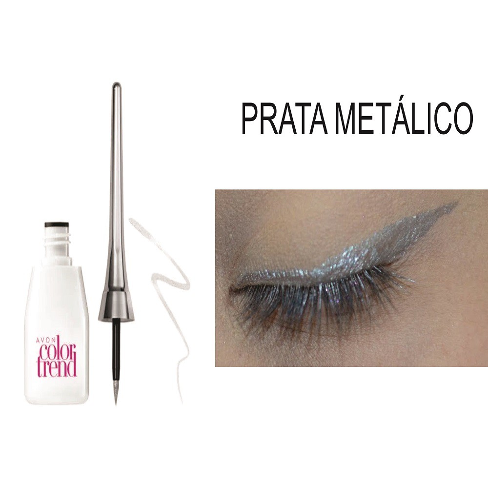Delineador Líquido Prata Metálico color trend avon | Shopee Brasil