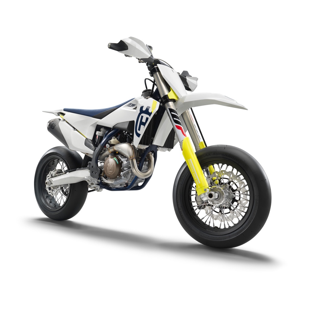 Bburago Husqvarna FS 450 Supermoto 1:18 - Moto Miniature Blanche Détaillée, Collection Moto Supermotard