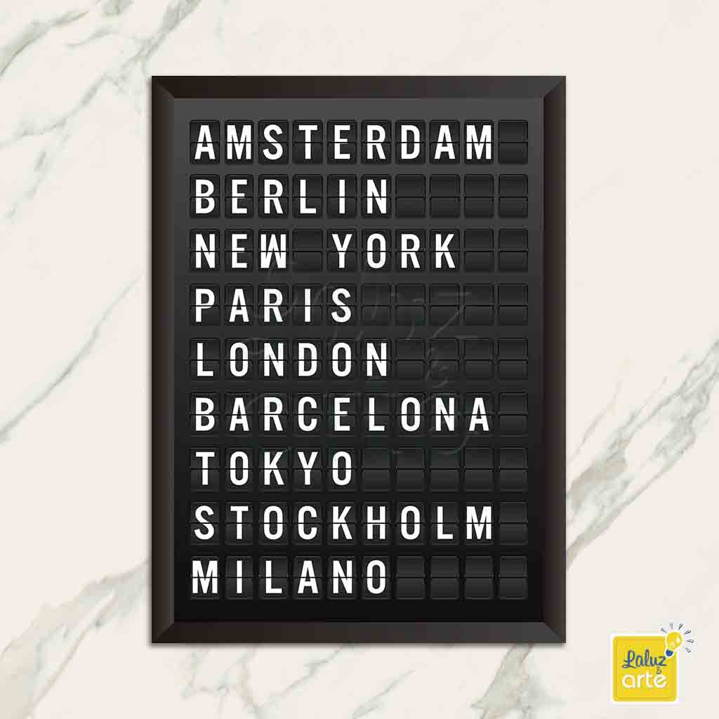Quadro Letreiro Aeroporto/Viagem/Decoração Viagem/Trip