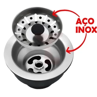 Válvula Americana Para Ralo De Pia Cuba com Cesto Aço Inox 3.1/2 Cdg. 4570