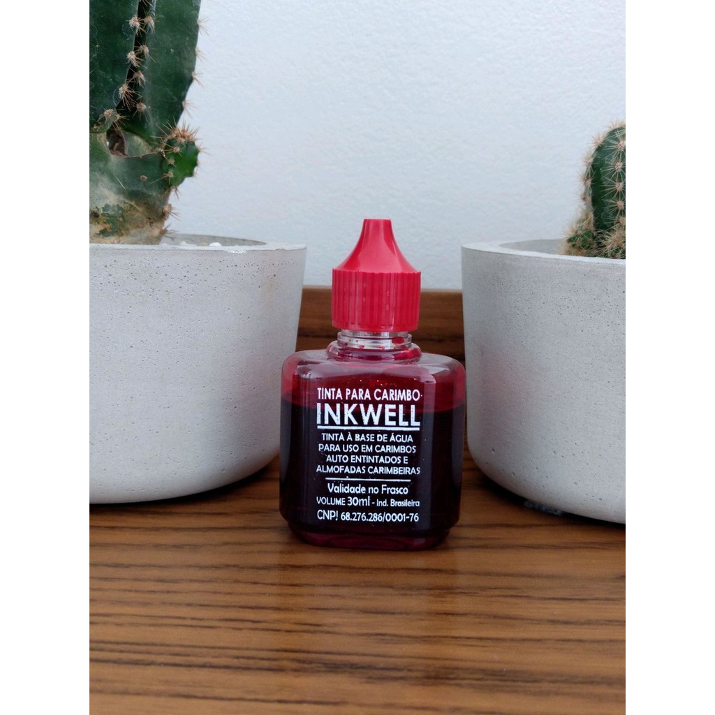 Tinta para carimbo vermelha verde preta rosa azul inkwell para carimbos ...