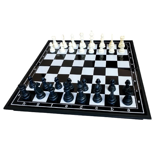Jogo de Xadrez Magnético Tabuleiro Dobrável Portátil - 31,5x31,5x4