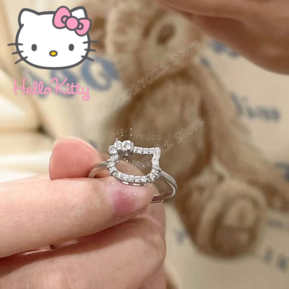 Anel Da Hello Kitty Para Meninas Com Desenho Fofo KT Cat/Presente De ...