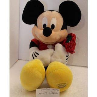 (cx 6) boneco mickey com rosas original disney store esclusive mais de 40cm pelucia emblema no pé