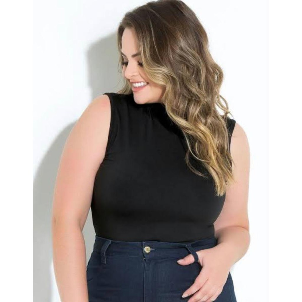 Blusa sem store manga plus size