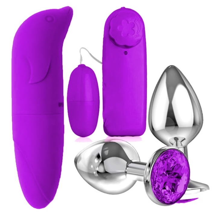 Kit Vibrador Feminino Ponto G Golfinho Bullet Plug Anal Sex Shop Shopee Brasil 3803