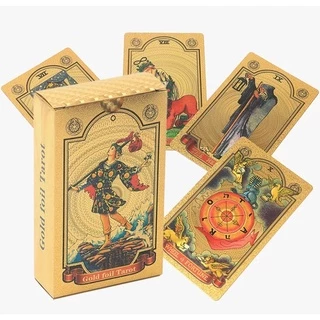 Universal Rider Waite Tarot Deck Tarô de Cartas Douradas Baralho Plastificado Impermeável