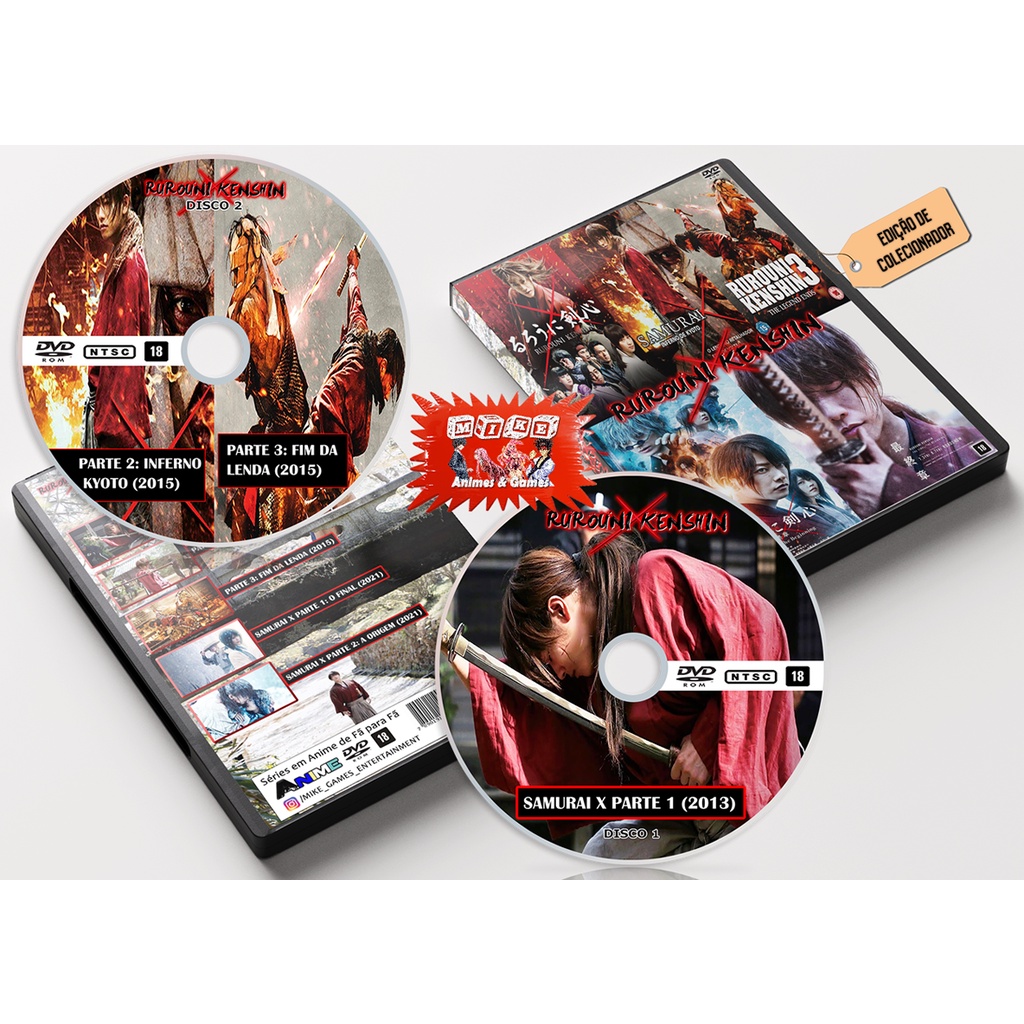 Dvd Fruits Basket 1 2 3 Legendado + Filmes Samurai X Dublado Live Action