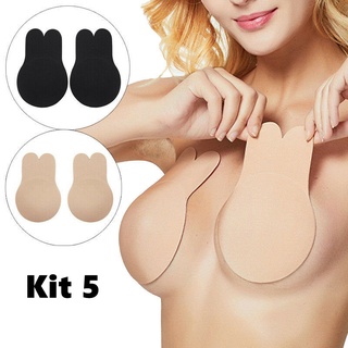 Kit 5 Sutiã Adesivo Levanta Seio Invisible Pushup tipo Orelha De Coelho