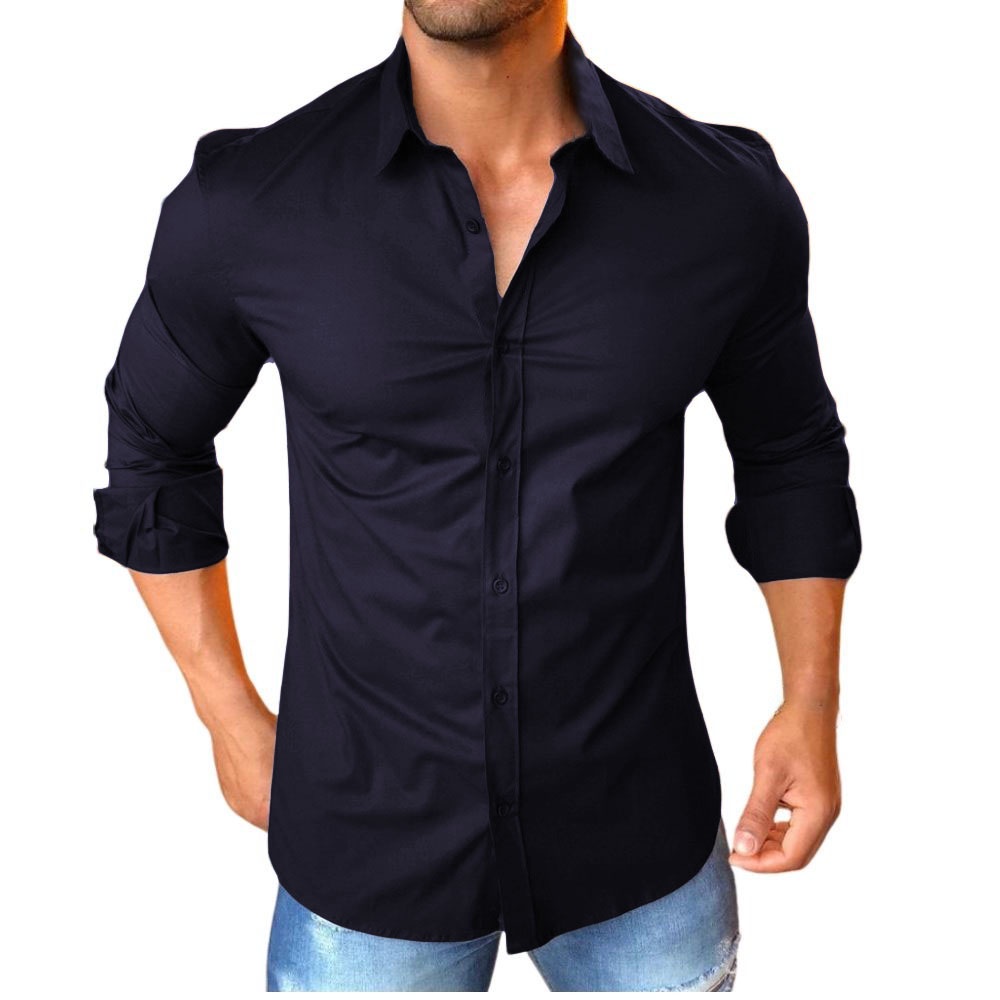 Camisa Masculina Social Manga Longa Luxo Slim Fit Promoção em Promoção na  Shopee Brasil 2024