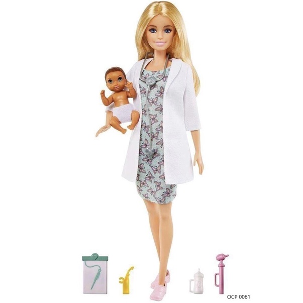 Barbie Profissoes Conjunto Pediatra com 2 Bebes - Mattel