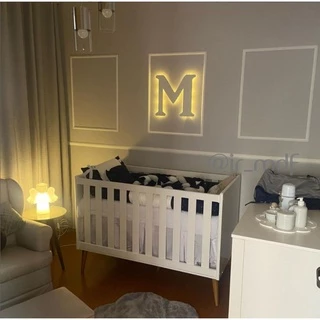 Letra Decorativa de Parede Luminosa 30 cm Sem Fio A pilhas