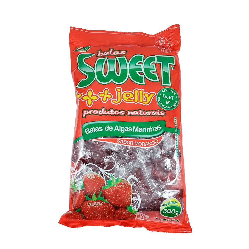 Bala de Alga Sweet Jelly Morango 500g
