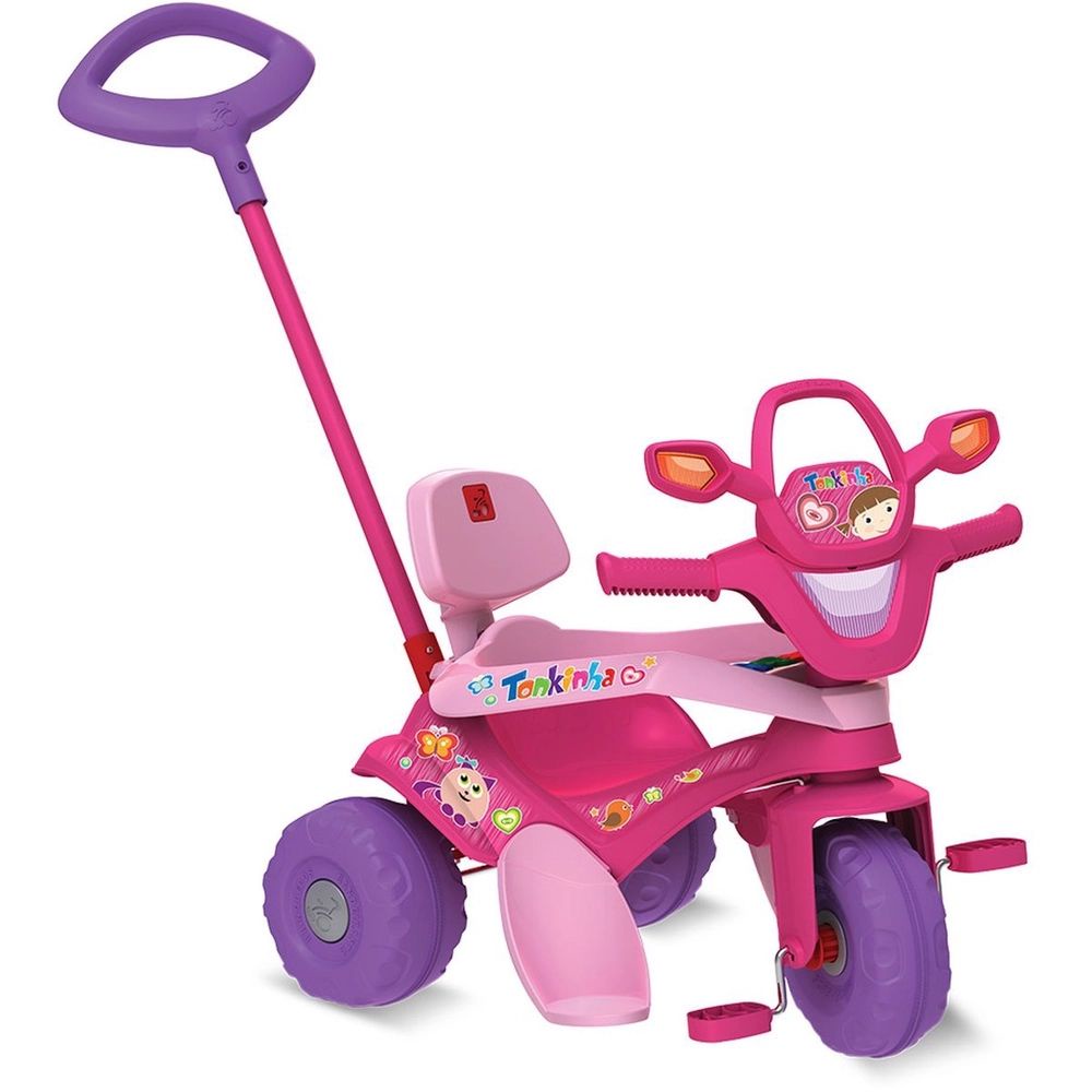 Velotrol Triciclo Passeio E Pedal Tonkinha Rosa Bandeirante | Shopee Brasil
