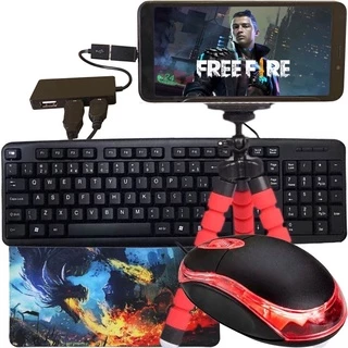 Kit Mobilador Gamer Completo Promoção Para Celular Com Teclado + Mouse Óptico em Oferta na Shopee
