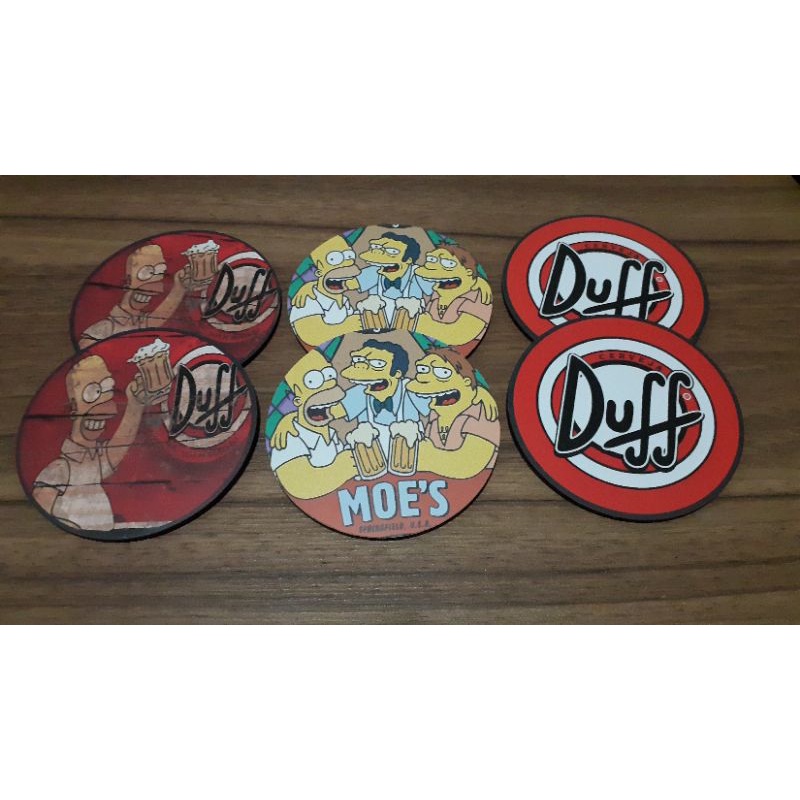kit 6 Porta Copos Homer Duff Bar do Moe Simpson cerveja Shopee Brasil
