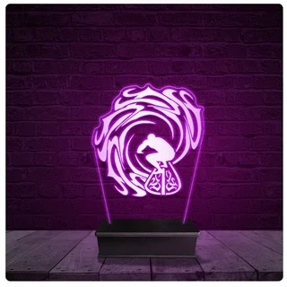 Luminária e Abajur Acrílico Led - Surf Surfista Praia 02