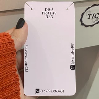 100 Etiquetas de Colar Tag Personalizada 8x5