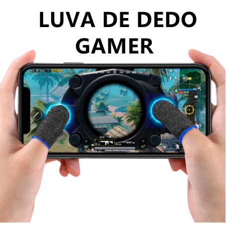 Luva Luvinha de Dedo Gamer para Jogar no Celular Free Fire FF PUBG Fortnite  Mobile Wild Rift Apex Legends COD Warzone FPS Profissional