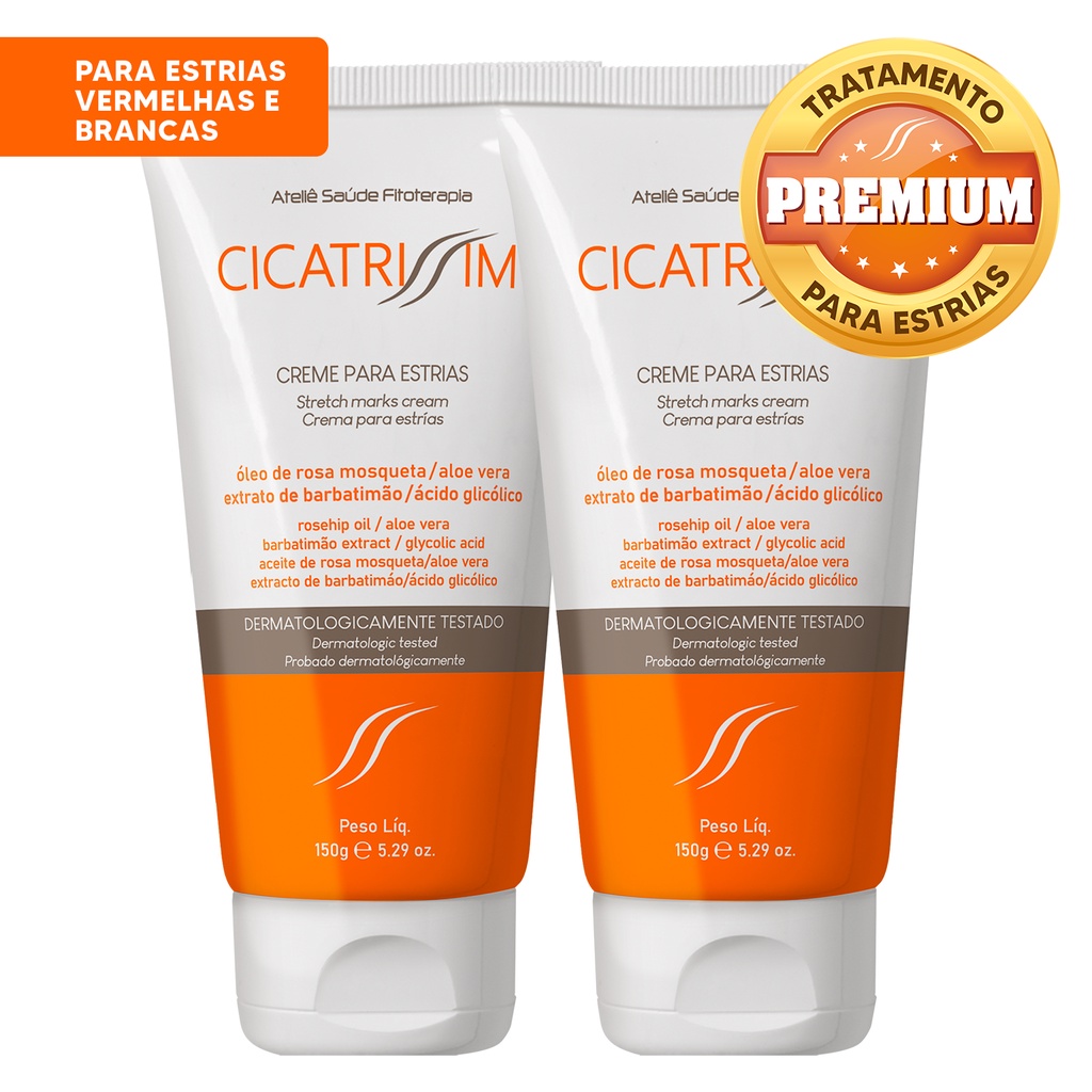 Creme Para Estrias CicatriSSim Kit 2 unidades - Para Estrias Brancas e ...