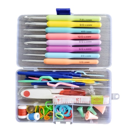 Kit De Crochê Com 16 Agulhas E Acessórios Completo