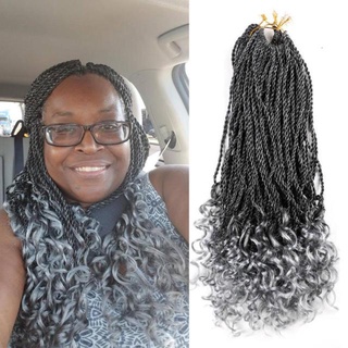 18“ 30Strands/Pack Goddess Senegalese Twist Hair Curly Ends Synthetic  Crochet Braids Ombre Braiding Hair Extensions