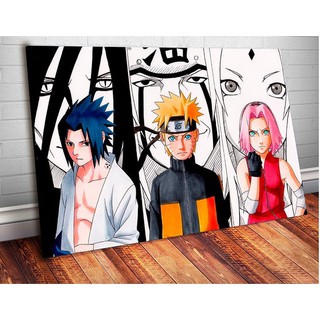 Quadros Decorativos Naruto Desenho Anime Kit 3 Peças