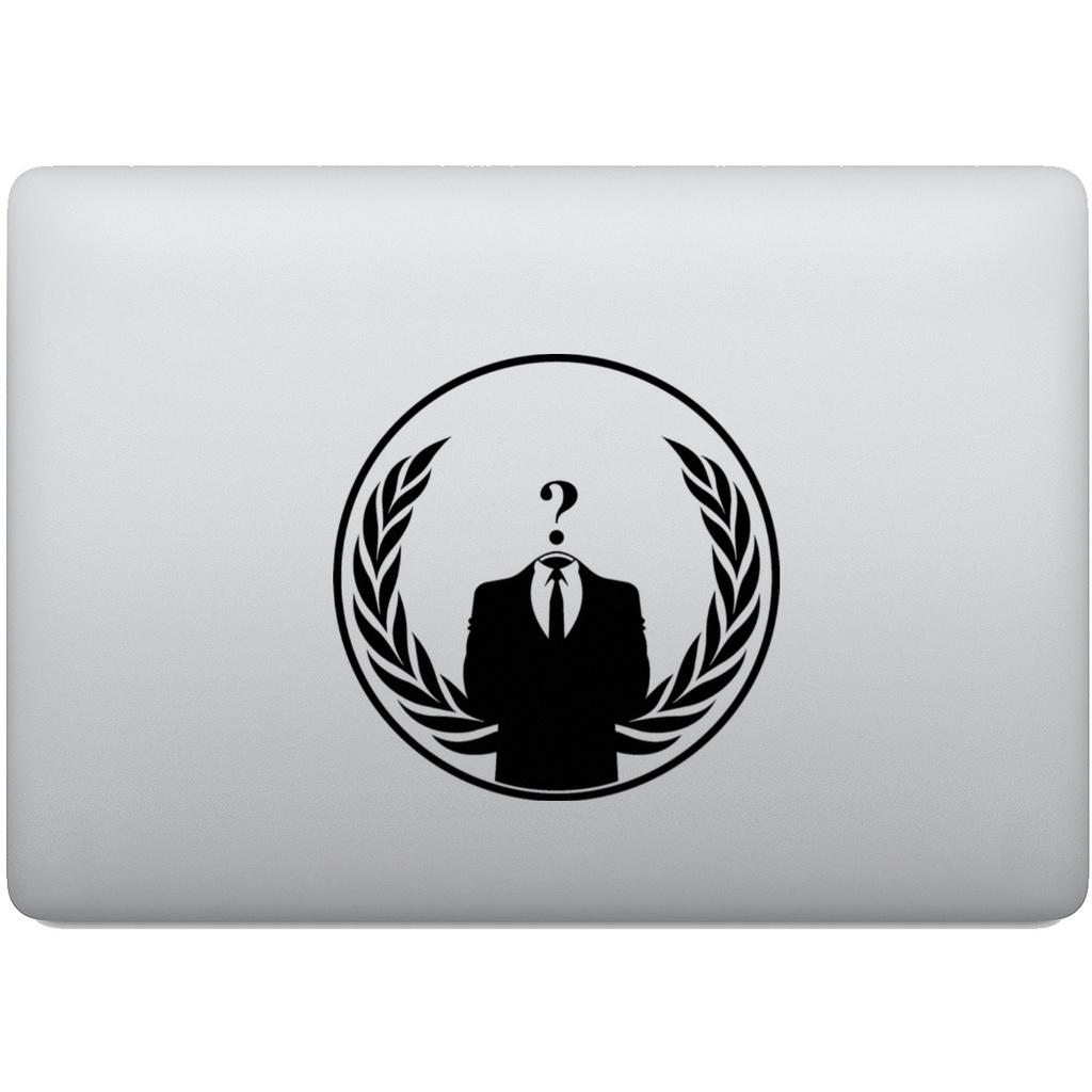 Adesivo Bumper 'Anonymous Maske' 120x160 Mm - Resistente Ai Raggi UV, Colore Bianco - copertina
