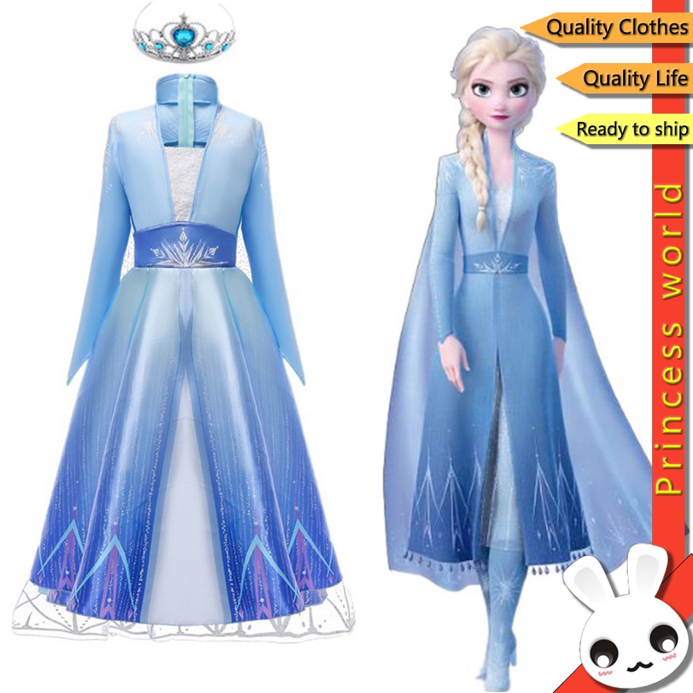 Vestido infantil Frozen 2 com Elsa e Anna - luxuoso
