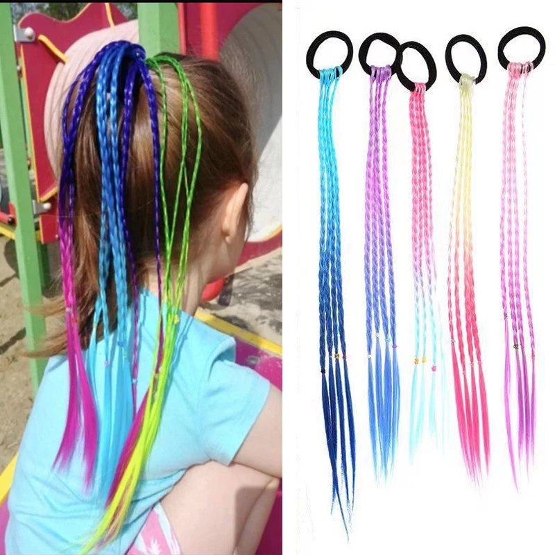 2 pçs plait para menina crianças perucas tranças tranças tranças crianças  lanterna bolhas rabo de cavalo naturalmente fofo acessórios de cabelo do  bebê - AliExpress