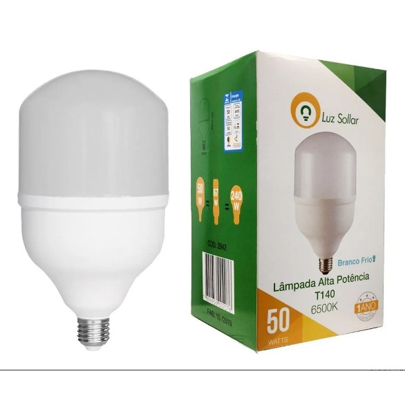 Lampada Led Bulbo luz sollar 20w 30w 40w 50w 65w E27 Bivolt Luz Branca 6500k BOA QUALIDADE