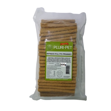 KIT 03 UNID - Bifinho Macio Palito - PLURI-PET - Sabor Frango - 500g em Oferta na Shopee