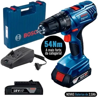 Furadeira e Parafusadeira à Bateria 18V Impacto GSB 180-LI 54NM BIVOLT 1,5AH GSB19F8LI BOSCH
