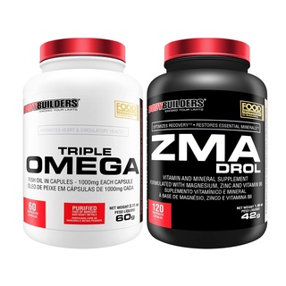 KIT Ômega 3 60 Cáps, ZMA Drol 120 Cáps - Bodybuilders