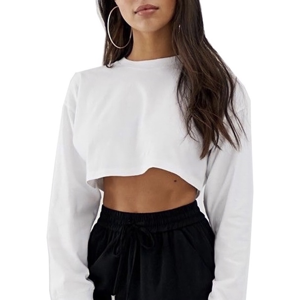 Cropped moletom sale branco