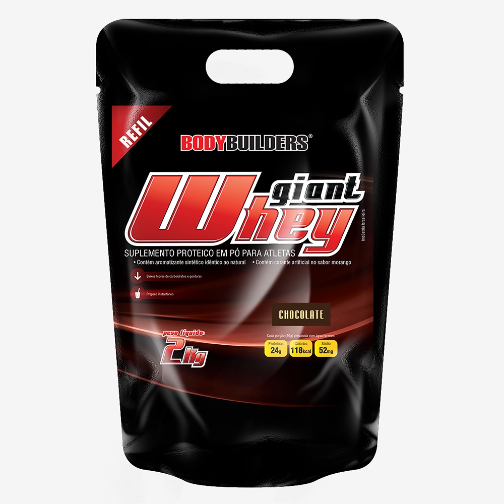 Whey Protein Giant Whey 2kg Refil – Bodybuilders Suplemento em pó para ganho de massa e força