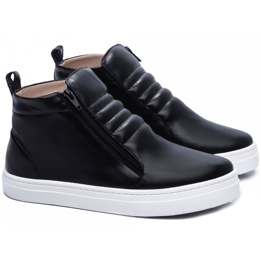 BOTA PRETA SEM SALTO CANO CURTO | Shopee Brasil