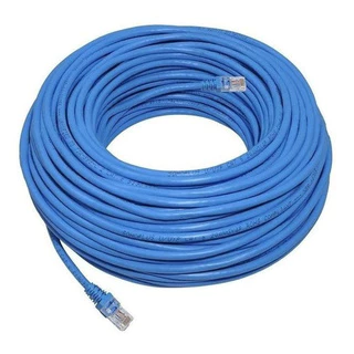 Cabo Rede Cat6 Cca Utp Rj45 - 20 Metros Montado - Azul