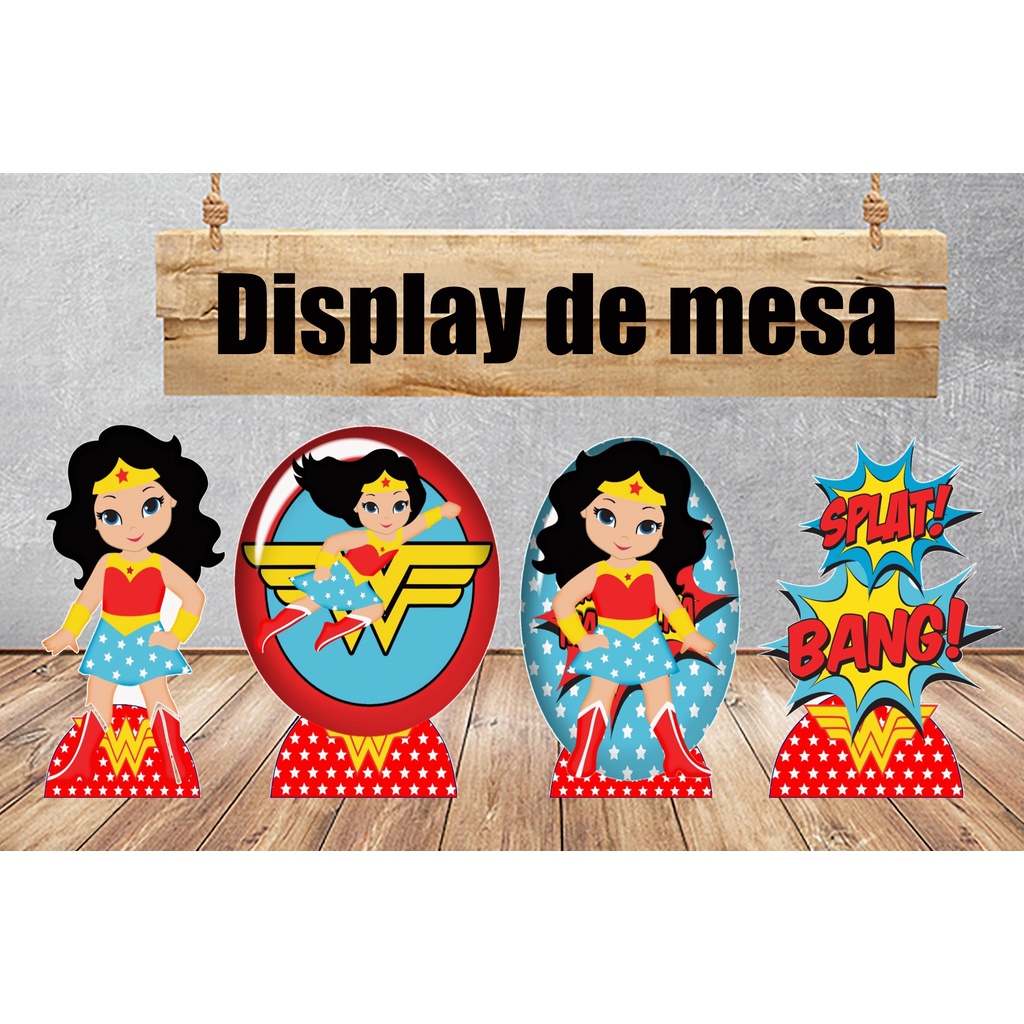 Decoração De Festa Mulher Maravilha Desenho-10 Peças De 20cm - RS Displays  - Kit Decoração de Festa - Magazine Luiza
