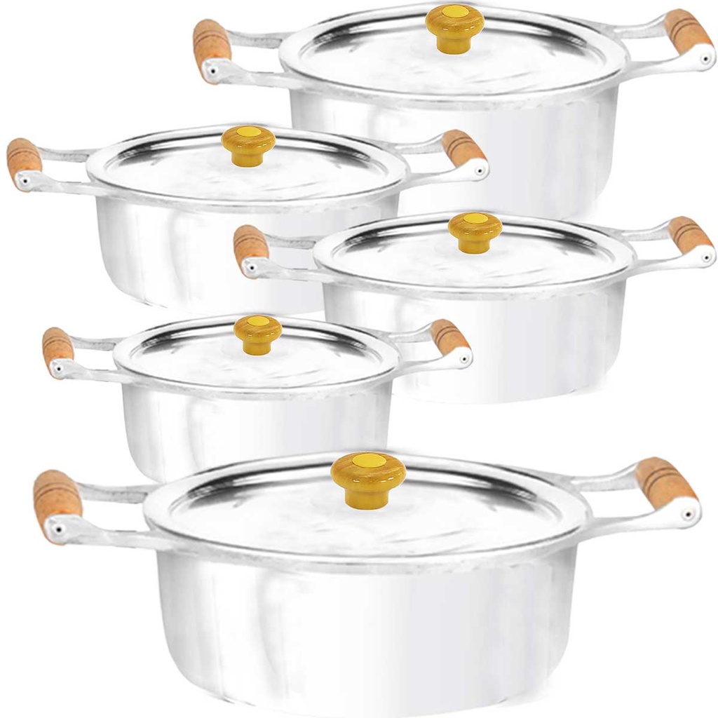 DE FÁBRICA! Jogo de 5 panelas de alumínio grosso — Cookware Sets — Poços de  Caldas