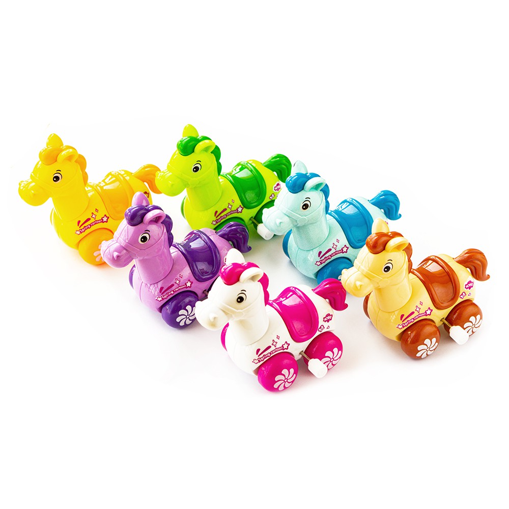NUOBESTY 5Pcs Brinquedos de Corda de Plástico Cavalo de Brinquedo de Corda  Relógio de Brinquedo para Crianças Enchimentos de Saco de Guloseimas (Cor  Aleatória)